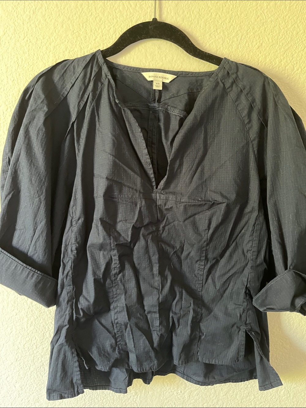 Banana Republic Navy Cotton Split-Neck Tunic